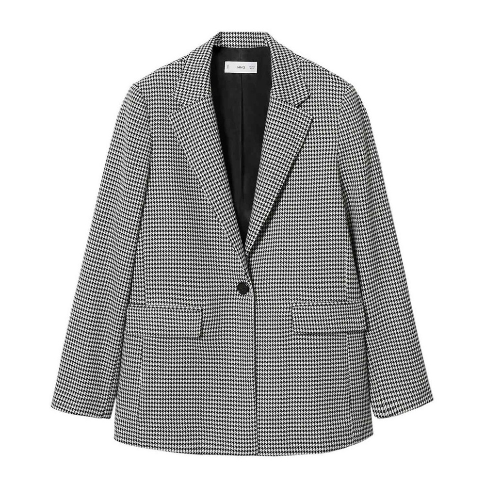 NWT mango cream houndstooth blazer